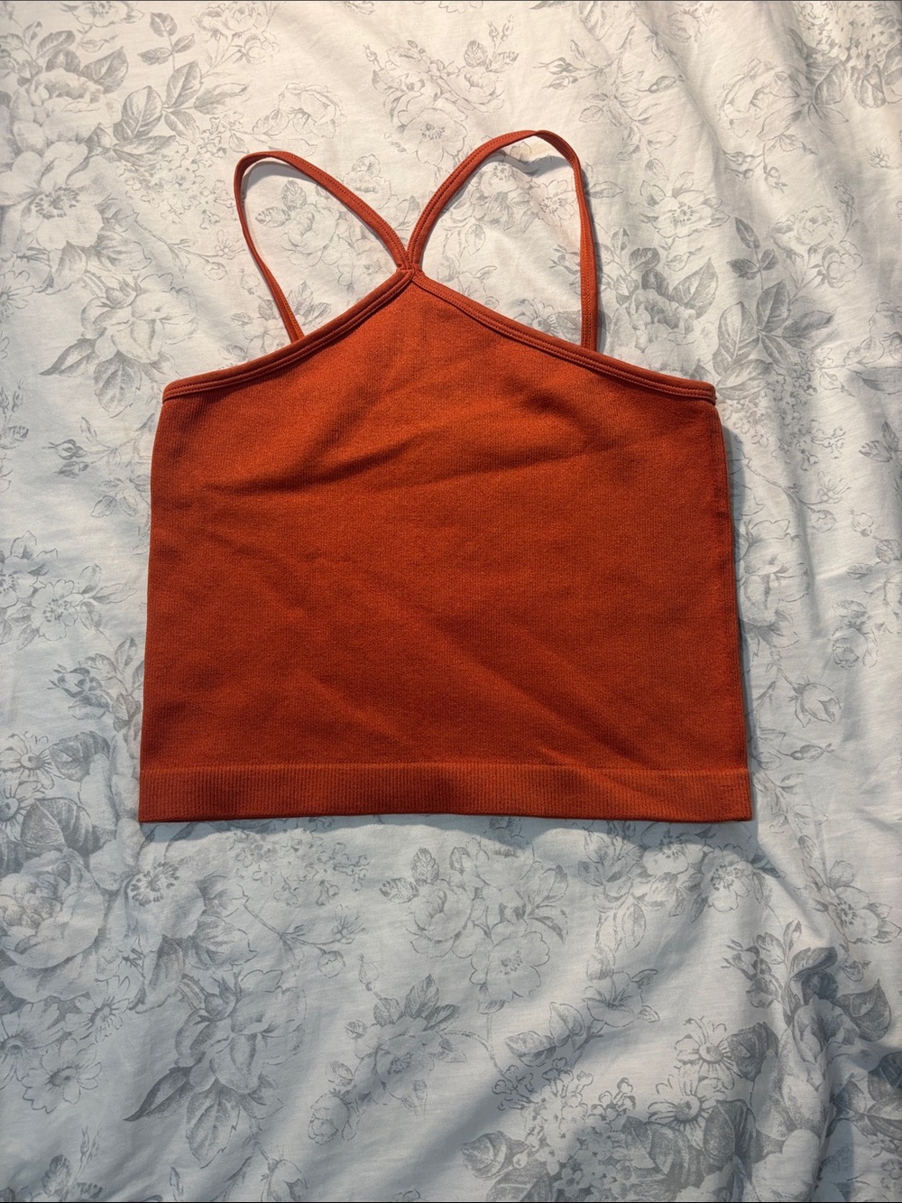 Aura Rust Orange Cropped Spaghetti Strap Cami